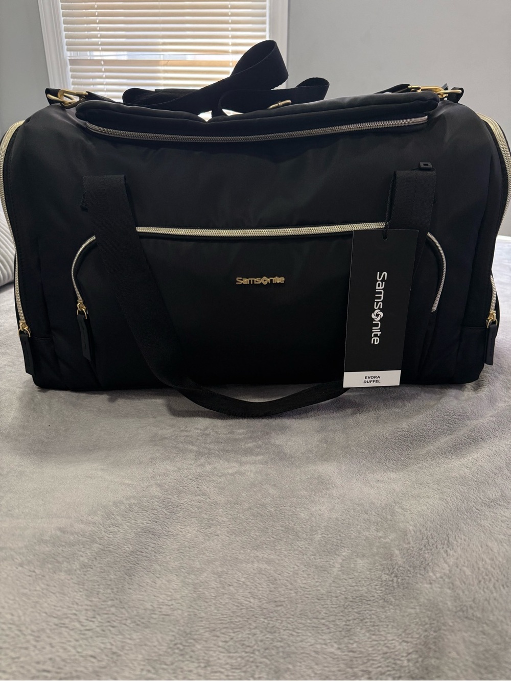 Samsonite Evora Duffel Black Travel Bag NWT